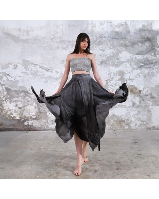 Zhenabia Black Neutrals Bia Skirt Charcoal