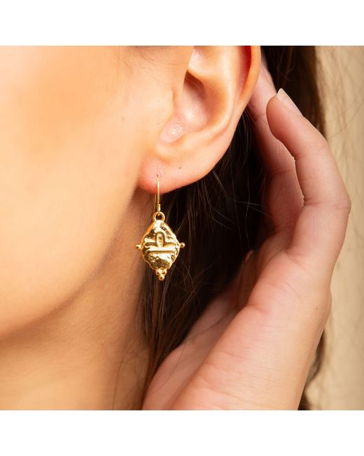 Seven Saints Metallic Libra Vintage-Style Dangle Earrings, Rhodium Plated