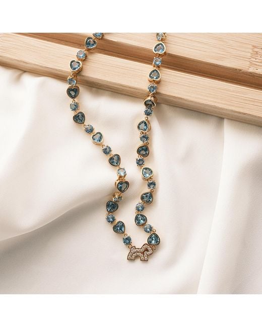 Cloud Haven Metallic Heart Crystal Logo Necklace