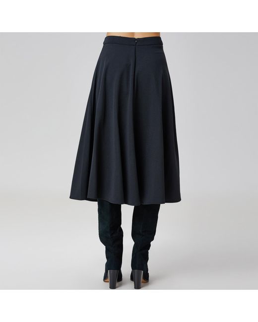 Smart and Joy Black Flared Knee-Length Skirt