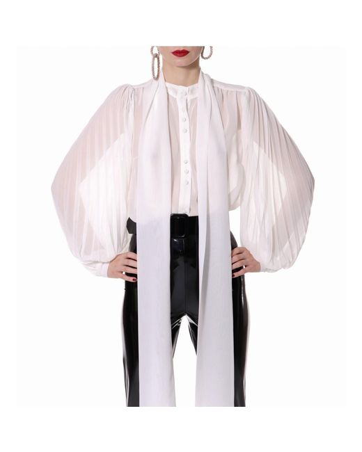 AGGI by HALEWSKI White Linda Muslin Blouse
