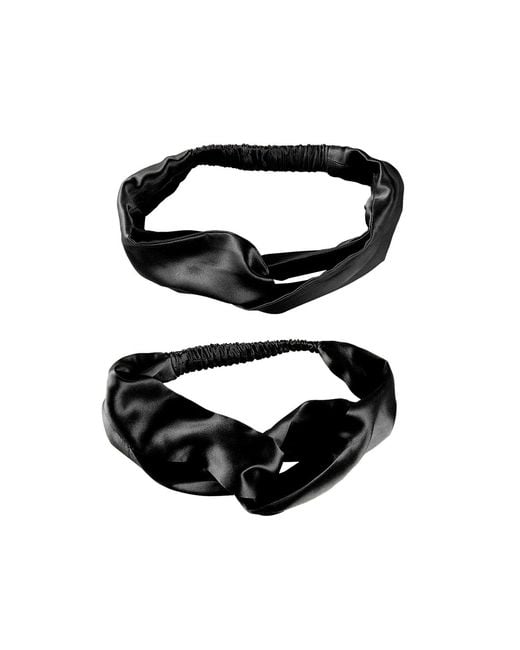 Soft Strokes Silk Black Pure Mulberry Silk Turban Style Headband