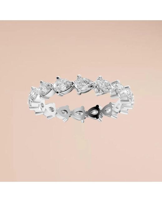 Aya Fine Jewelry White Pear Lab Diamond Eternity Band Ring