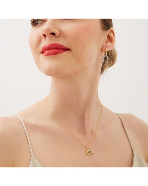 Spero London Natural Evil Eye Earring Eye Sterling Pendant Eyelash Necklace