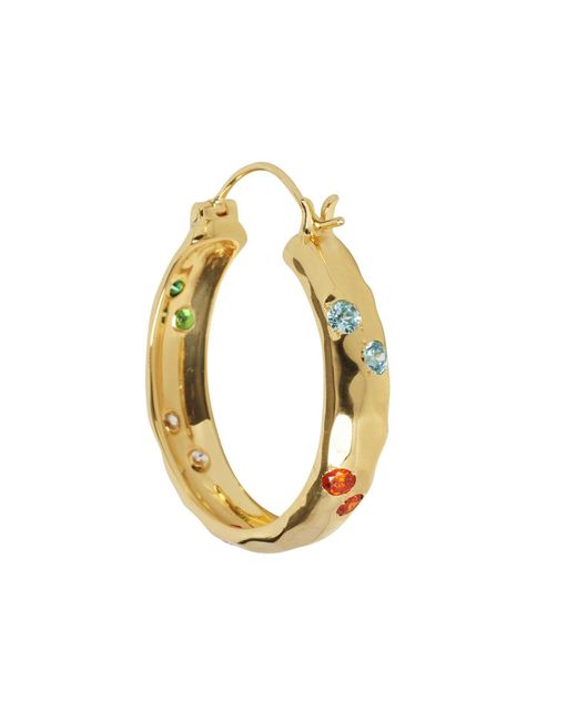 YAA YAA LONDON Metallic Luxury Jewel Hoop Earrings