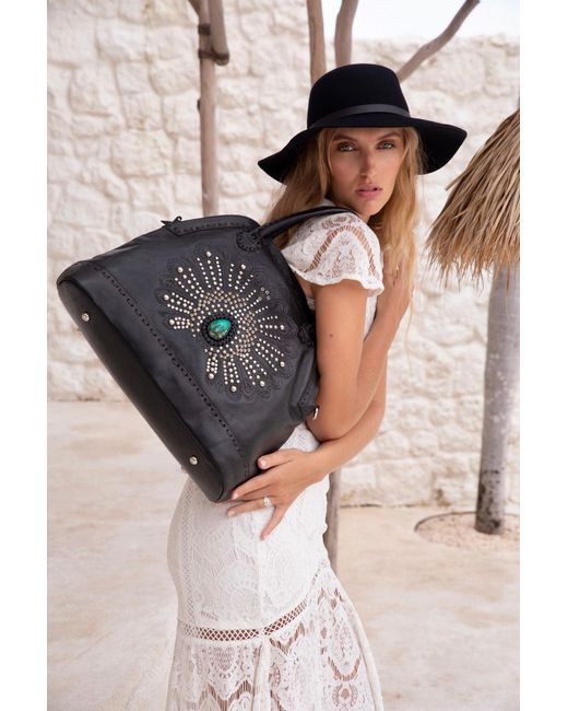 Jodi Lee Black Mini Queen Peacock Bag