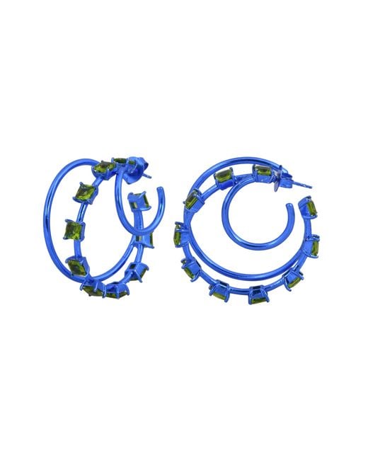 Lavani Jewels Blue Motoko Triple Hoops