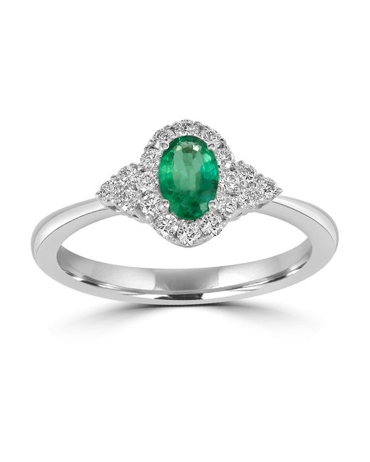 Artisan Metallic Prong Set Emerald Pave Diamond Designer Band Ring