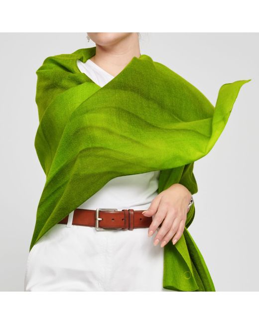 Auguri Green Earth Print Scarf