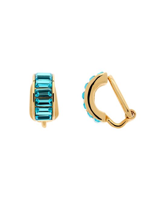 Emma Holland Jewellery Blue Aqua Baguette Crystal Clip Earrings