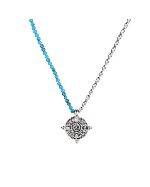 Aurozia Metallic Three Charms Solar Meridian The Sun Crystal Beaded Necklace
