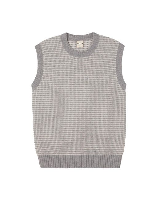 Salts Cashmere Gray Textured Knitted Tank