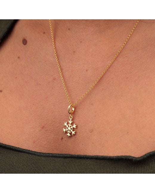 Lily Charmed Metallic Plated Snowflake Charm Necklace