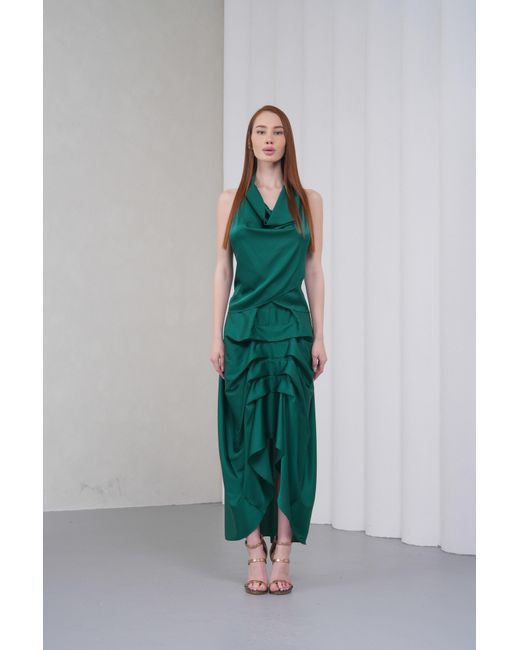 Lumina Eligma Green The Vanguard Skirt Silk