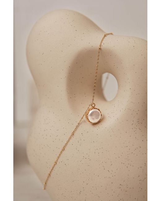Katy Faye Metallic Alya Pearl Necklace