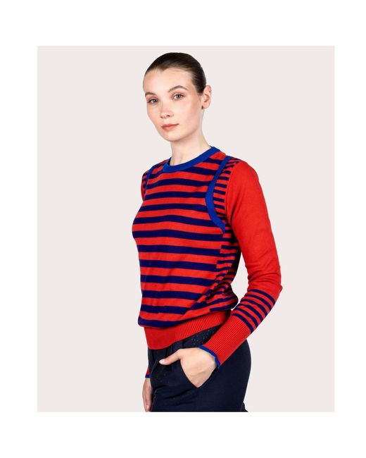 Lo Neel Fred Fire Striped Sweater Crewneck Jumper
