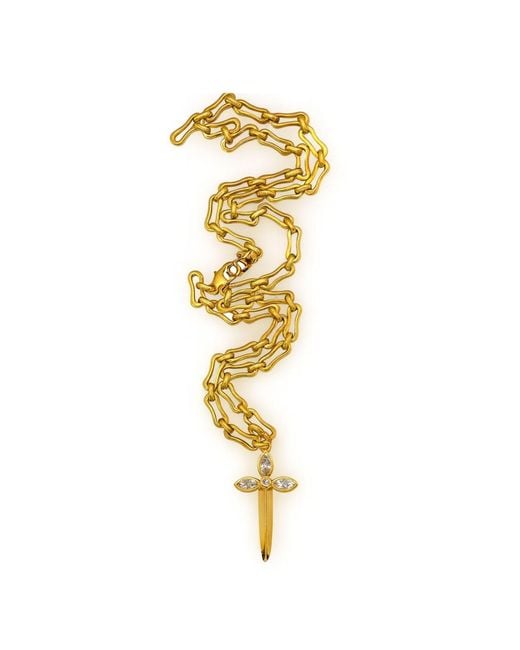 Jagged Halo Jewelry Metallic Karma Dagger Necklace