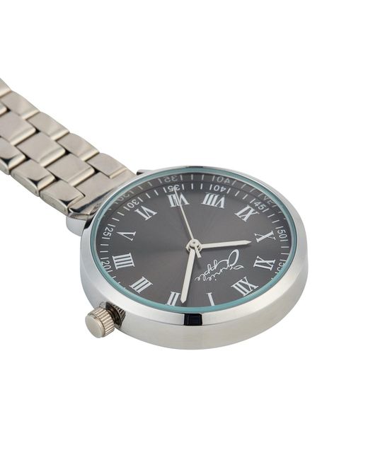 Bermuda Watch Company Black Annie Apple Meraki Gunmetal/silver Link Nurse Fob Watch