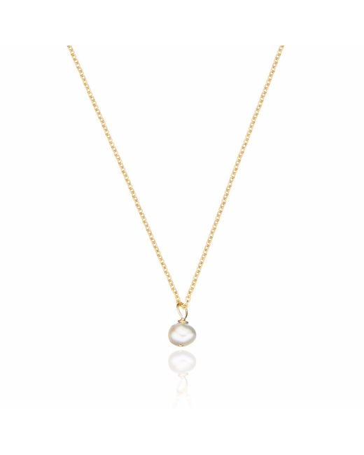 Lily & Roo Metallic Single Pearl Pendant Necklace