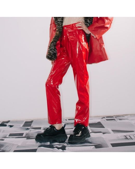 Paloma Lira Red Plastic Pants for men