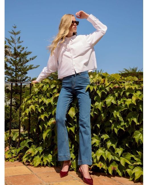 Din & Deen Blue Dark Trumpet Flare Jeans Collection