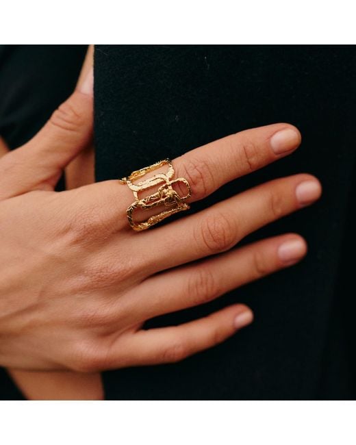 Retro Chic Metallic Roman Arc Golden Ring