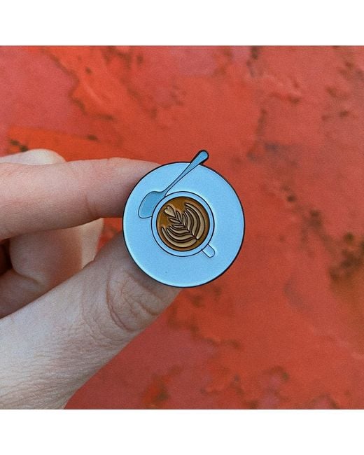 Make Heads Turn Metallic Enamel Pin Cup Of Coffee