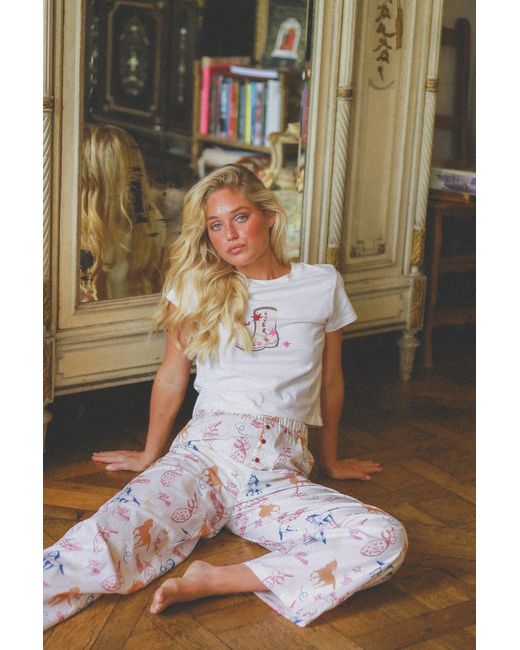 Wild Lovers White Roselie Pjyama Trousers