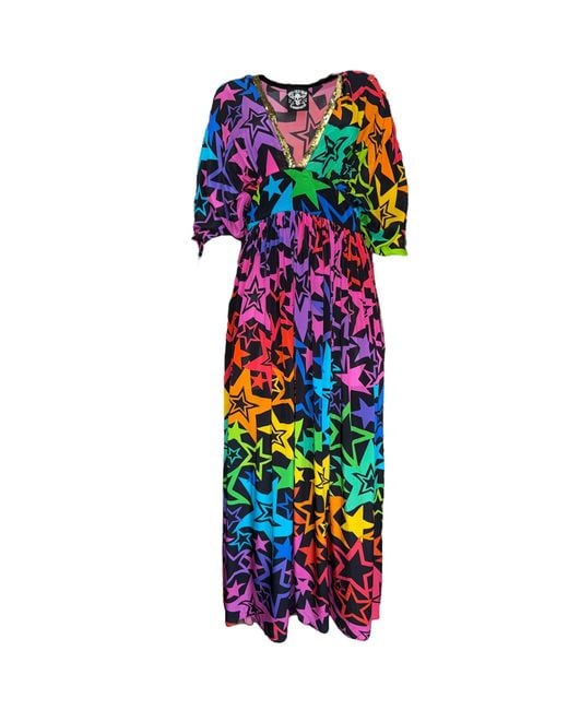 Any Old Iron White New Star Printed Kaftan Dress