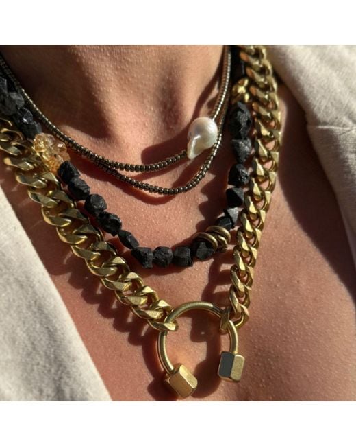 Rachel Nathan Black Stormy Sunset: Raw Spinel & Citrine Necklace