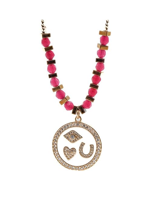 Ebru Jewelry Metallic Magic Blessing Pendant Beaded Necklace