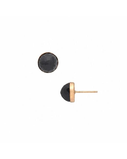 Heather Hawkins Jewelry Black Babe Dome Faceted Gemstone Earrings