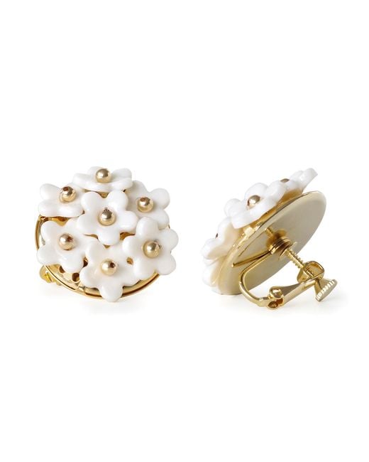 POPORCELAIN Metallic Mini Daisy Cluster Clip Earrings