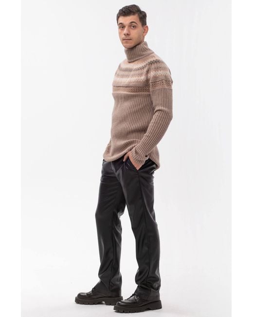 Maison Bogomil Pink Turtleneck Ribbed Long Sweater for men