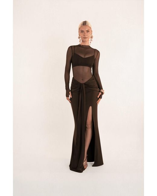 Clerestory Brown Seraphine Three-Piece Sheer Assembly Gown