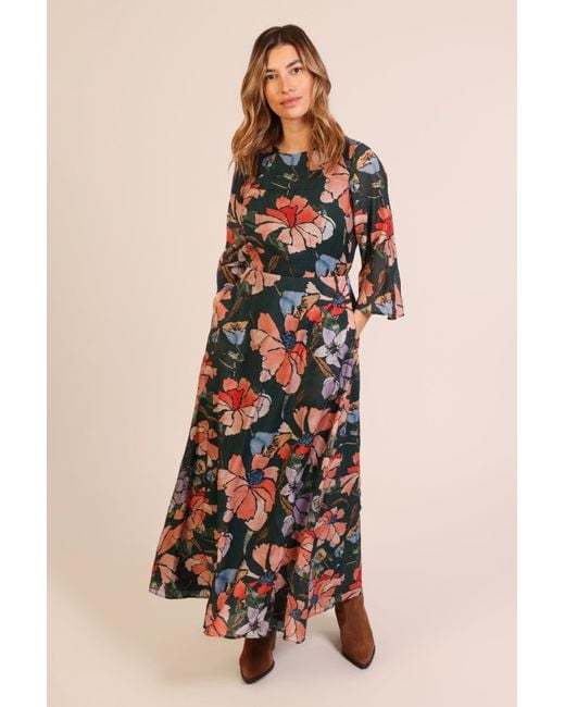 Clara black floral traffic dress