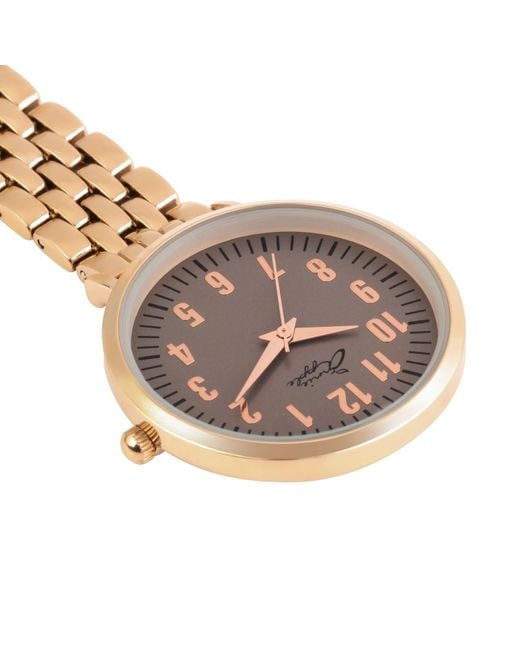 Bermuda Watch Company Metallic Annie Apple Link Bracelet Nurse Fob Watch