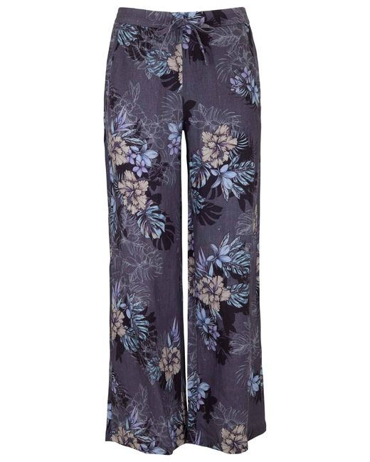 Lords of Harlech Blue Lillian Exotic Floral Wide-Leg Pant for men