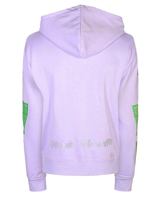 Miracles Manifester Purple Inspirational Affirmation Hoodie With Reflective Design