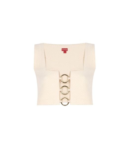 No'design Natural Neutrals Noble Buckled Crop Top