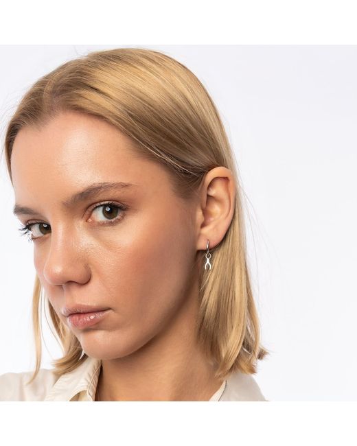 Spero London Metallic Wishbone Drop Charm Sterling Earrings