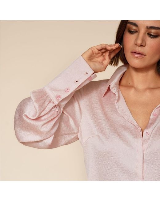 Gunda Hafner Ltd Pink Blush Hammered Silk Shirt