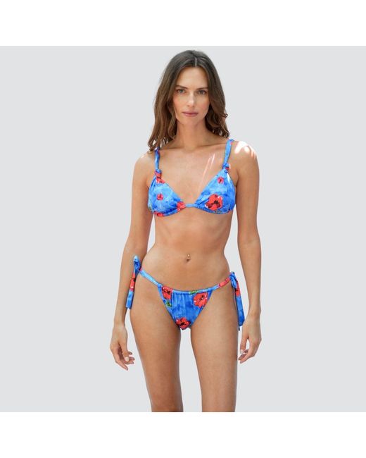 Heliophilia Blue Poppy Bikini Bottom