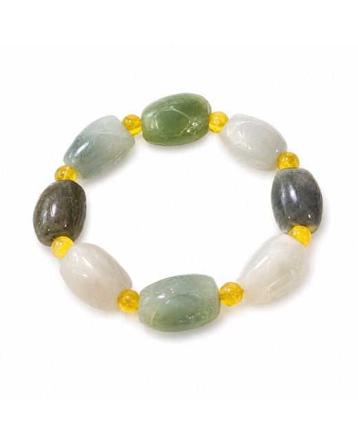ORIGIN OF HEARTS Yellow Tortuga Bracelet – Hand-Carved Myanmar Jadeite Turtle Bracelet