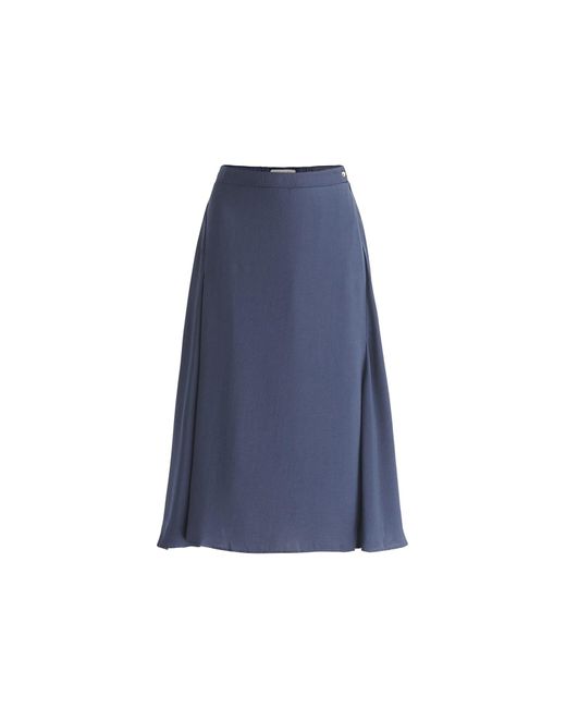 Paisie Blue Asymmetric Hem Skirt In Navy