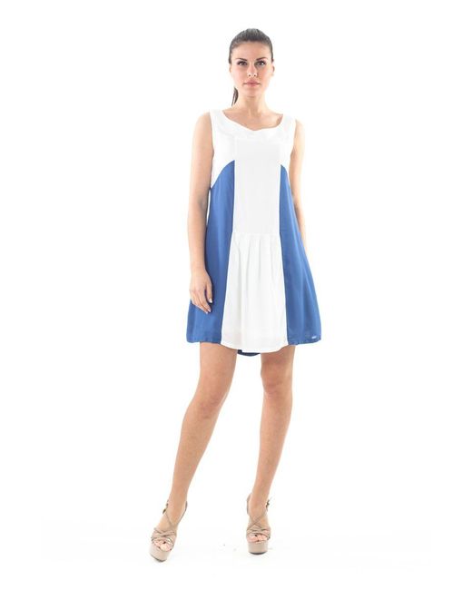 Conquista Blue A-Line Panelled Mini Dress