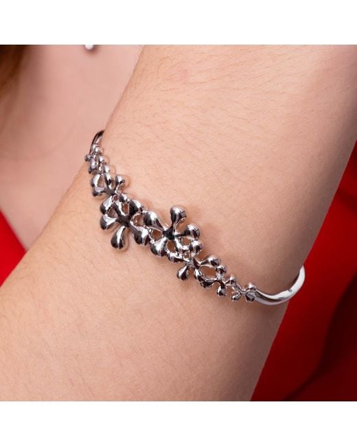 Lucy Quartermaine White Sterling Splash Cuff Bangle