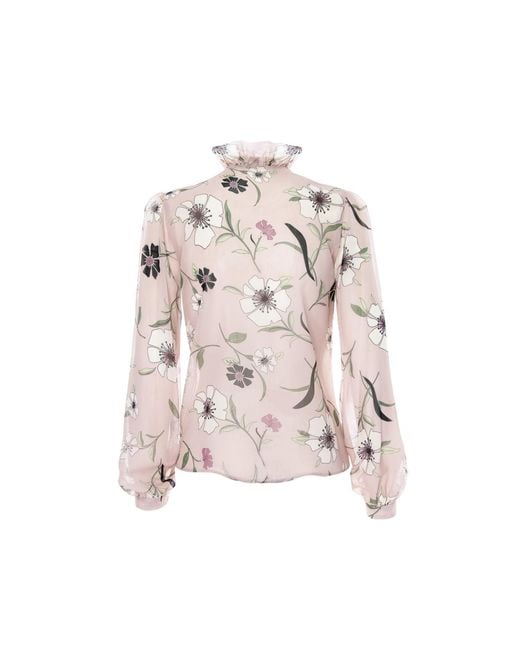 AVENUE No.29 Pink Floral Print Silk Shirt