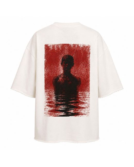 mysimplicated Red Neutrals Horizon Oversized Off- Tee W