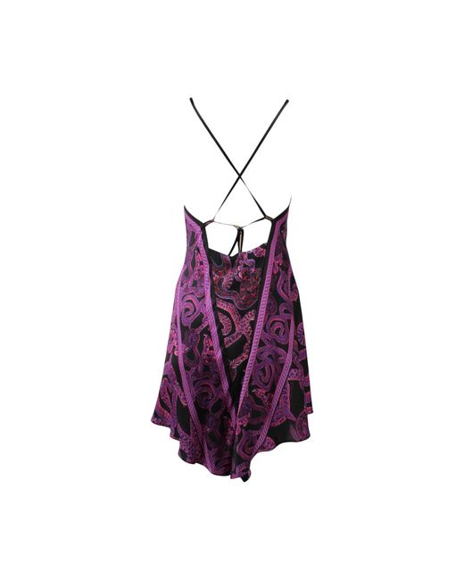 Monzlapur New York Purple Silk Serpent Noir Dress